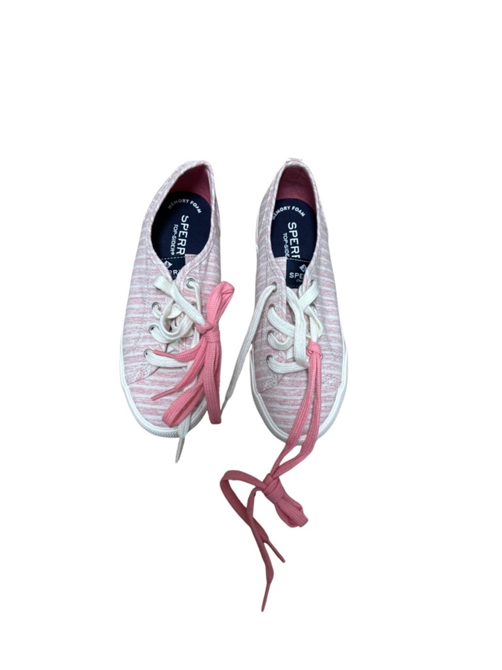 Sperry Kids Pink and White Lace-Up Sneakers Size 1M